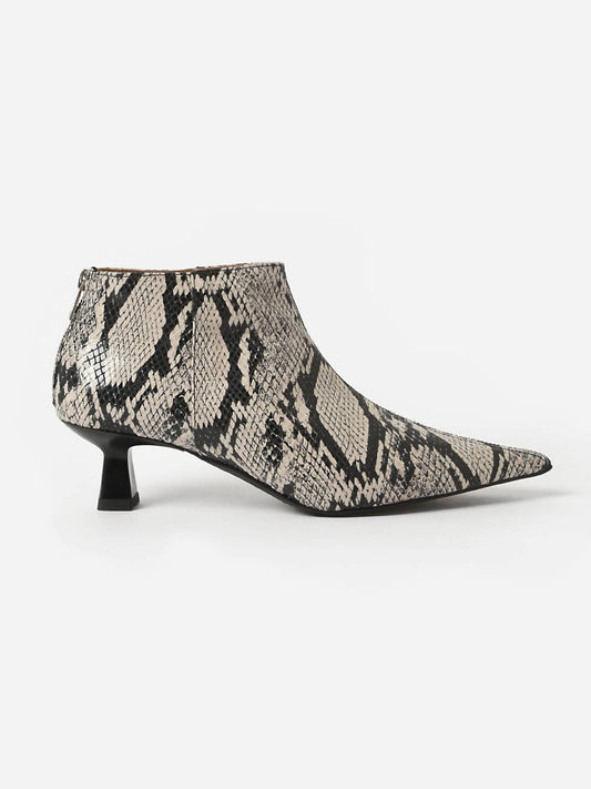 Ganni - Women's Faux Snake Crop Ankle Boot