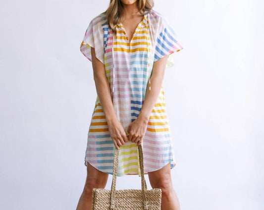Sunshine Tienda - Colorful Stripe Bathing Suit Dress