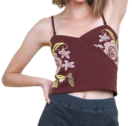 Umgee - Beaded & Embroidered Crop Top