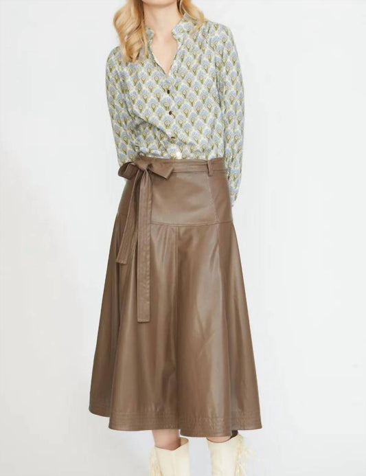 Stellah - Faux Leather Midi Skirt