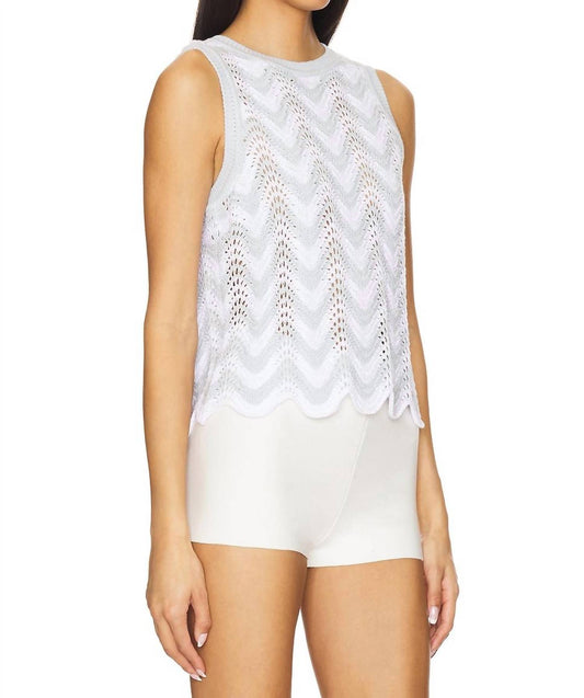 525 America - Kayla Chevron Scalloped Tank