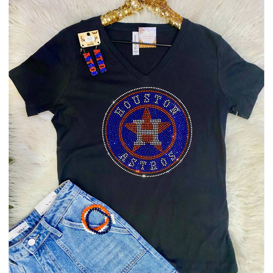 Crystallized By Sparkle - Astro Bling V-neck Tee