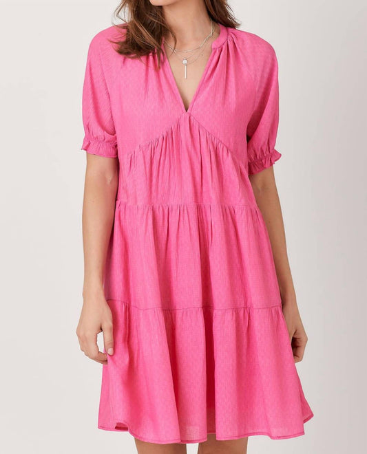 Mystree - Split Neck Tiered Dress