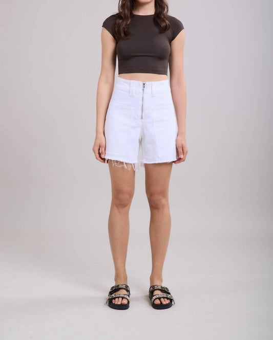 Toxik3 Paris - High Waist Frayed Shorts With Zipper