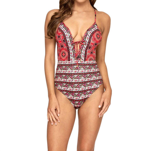 Jets By Jessika Allen - Plunge V-Neck One Piece Swimsuit