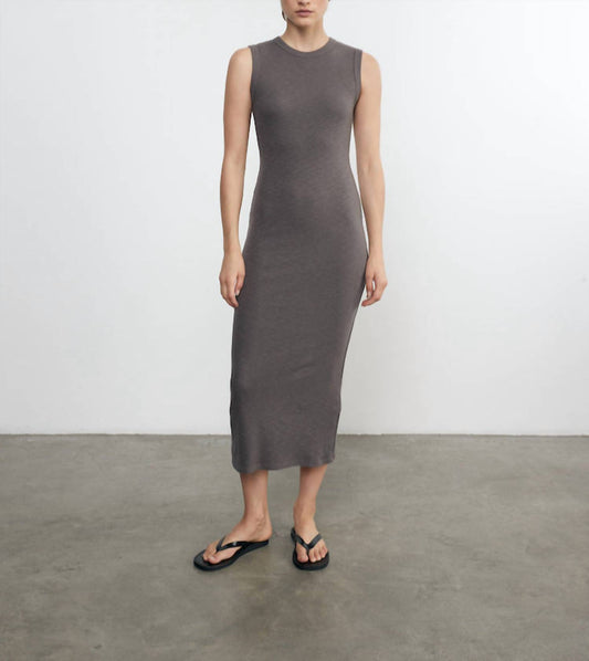 Enza Costa - Iron Textured Rib Sleeveless Midi Dress