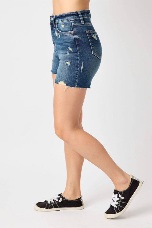 Judy Blue - Mid Length Cut Off Shorts