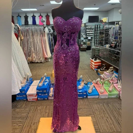 Tiffany Designs - Women's Sequined Prom Dress