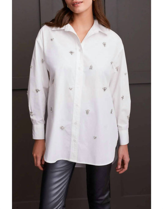 Tribal - Embellished Loose Fit Button-down Shirt