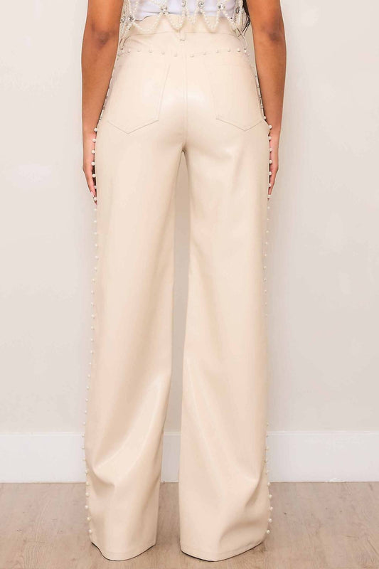 Vibrant M.I.U - Vegan Leather Wide With Pearl