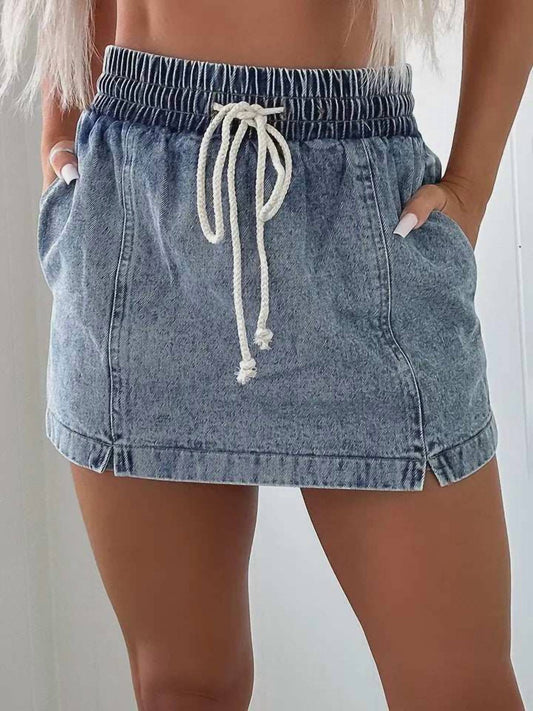 Lovesoft - Dawn High-waisted Denim Skort
