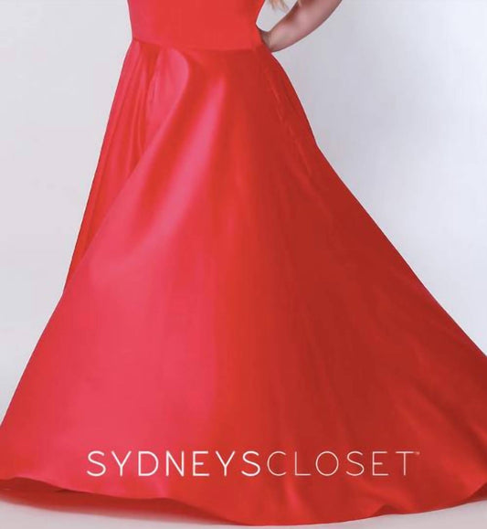 Sydney'S Closet - Plus Size Satin Formal Dress