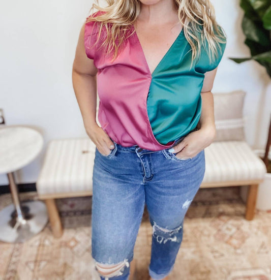 Entro - Heat Wave Satin Drape Bodysuit