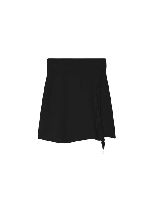 White + Warren - Brushed Cashmere Fringe Mini Skirt