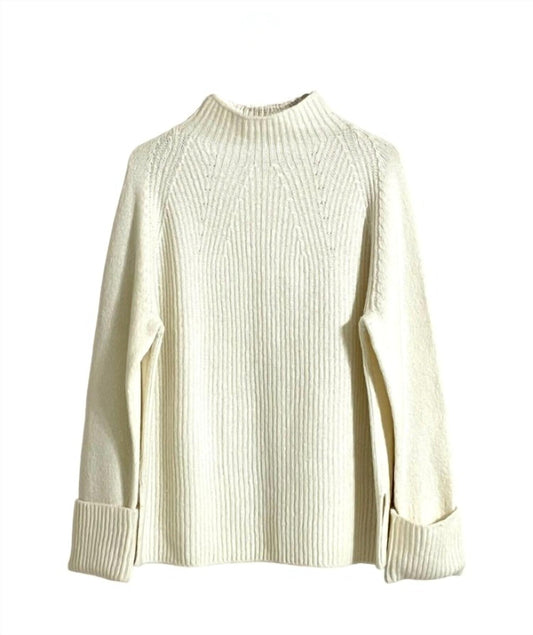 Vince - Women's Funnel Neck Long Sleeve Rolled Cuffs Sweater