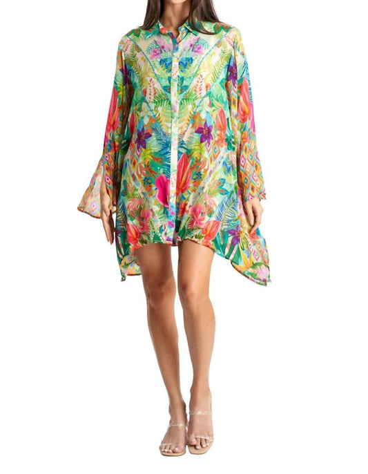 La Moda Clothing - Island Girl Button Front Cover Up