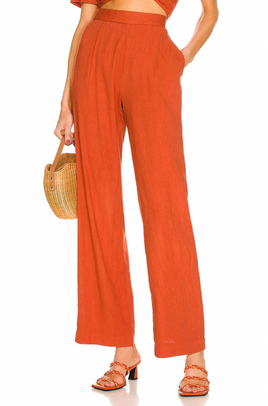 Monrow - Linen Pleat Pant