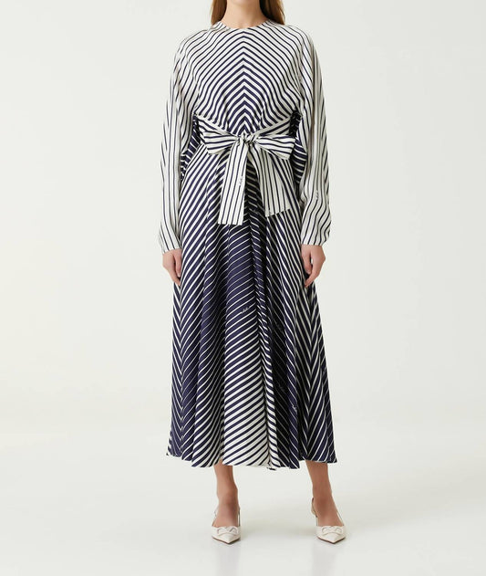 Valentino - Striped Maxi Silk Dress