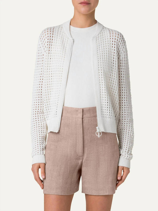 Akris Punto - Chunky Cotton Mesh Bomber Cardigan
