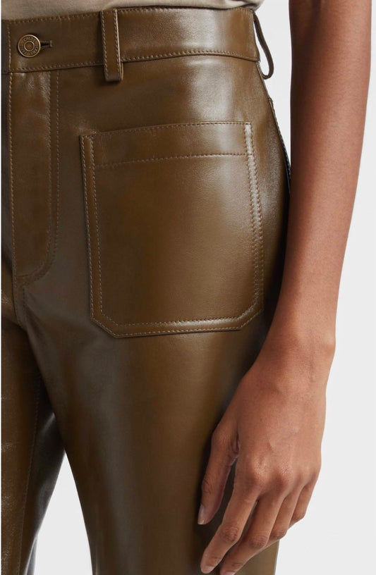 Chloe - Ankle Bootcut Leather Pants