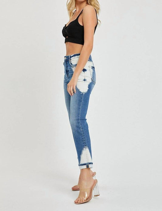 Risen - High Rise Medium Bleach Denim Jeans