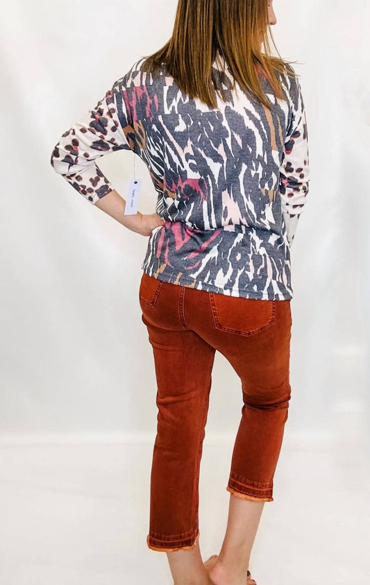 Tribal - Funnel Neck Layering Top