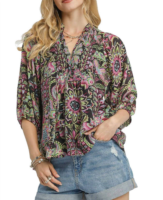 Umgee - Floral Paisley Boho Top