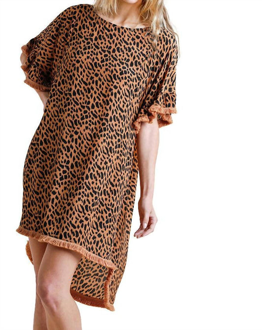 Umgee - Animal Frayed Mini Dress