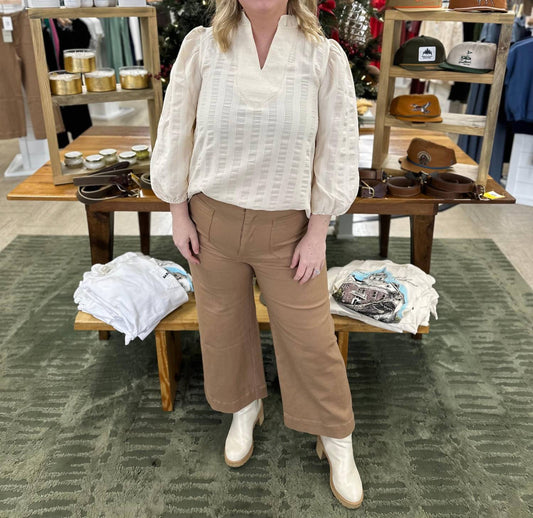 Glam - Laurel Ruffle Neck Top