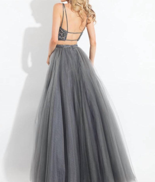 Rachel Allan - Two-piece Strappy Tulle Prom Dress