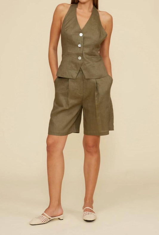 Lucy Paris - Inaya Linen Halter Vest