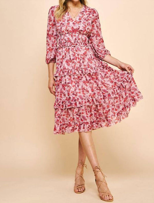 Pinch - Floral Print Tiered Midi Dress