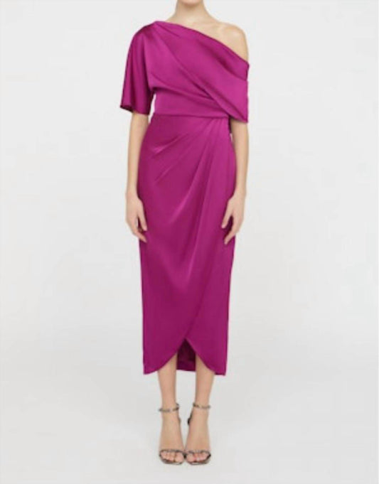 Theia - Rayna One Shoulder Draped Gown