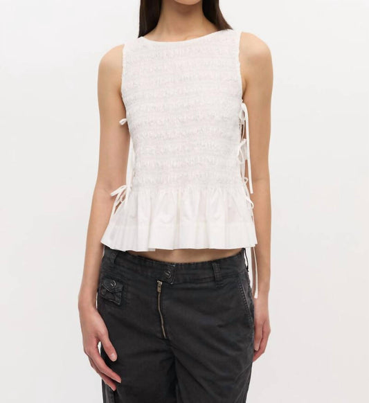 Ganni - Cotton Poplin Smock Tie String Top