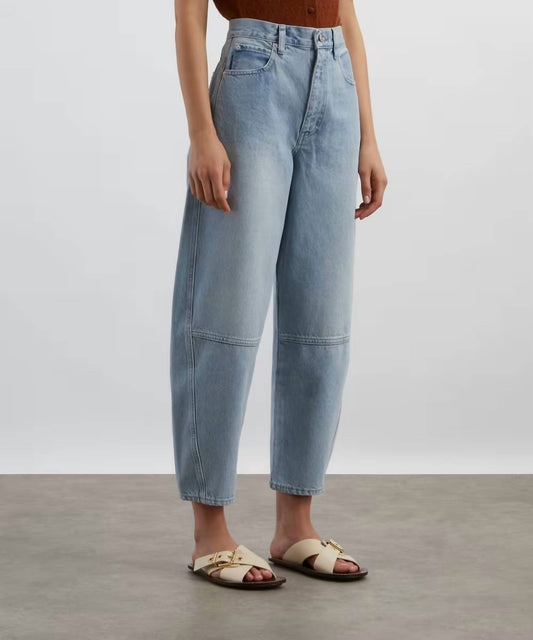 Frame - Twisted High-rise Barrel Jeans