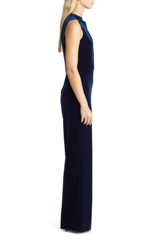 Black Halo - Corrine Velvet Wide Leg Jumpsuit