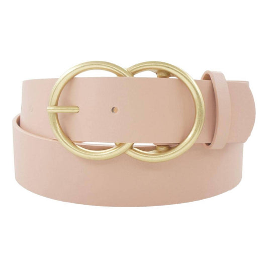 Pop Confetti - Women's Wide Vegan Leather Double Ring Belt