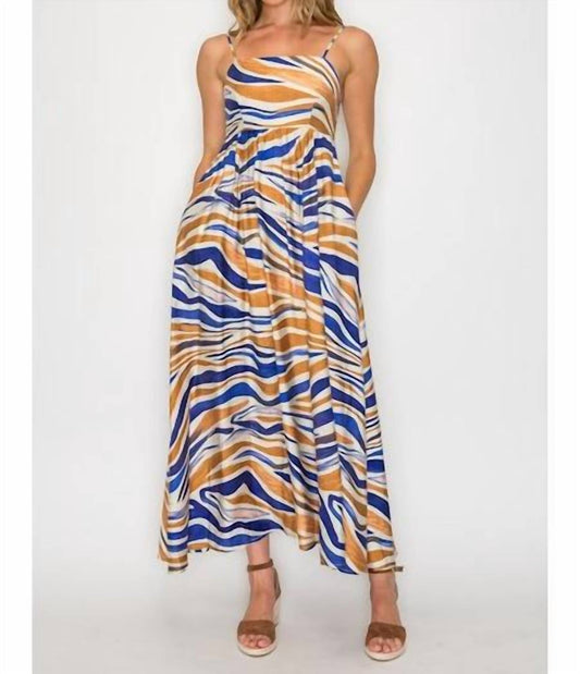 Meet Me In Santorini - Sunset Waves Maxi Dress