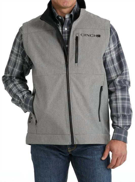 Cinch - Men's Softshell Bonded Fleece Logo Full Zip Vest