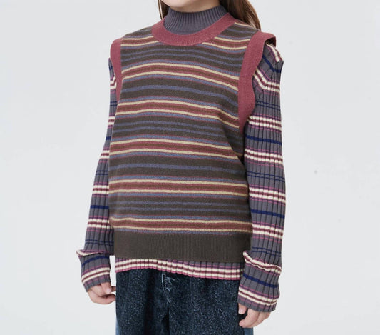 Kids Striped Knitted Vest