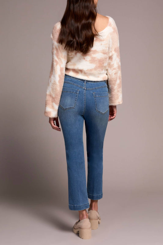 Tribal - Audrey Pull-on Crop Straight Jeans