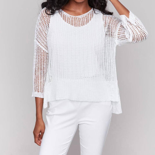 Charlie B - Fishnet Crochet Sweater