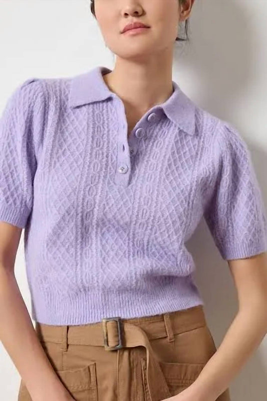 Lilla P - Mixed Stitch Elbow Sleeve Polo