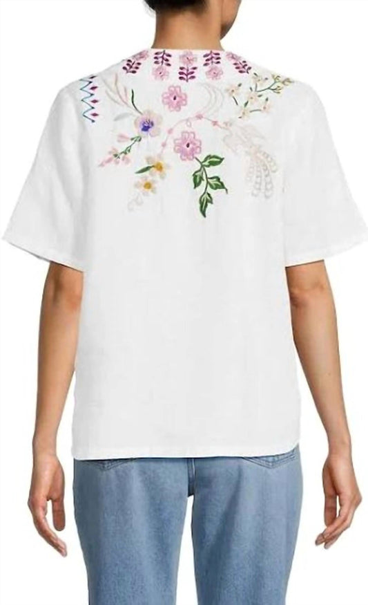 Johnny Was - LINEN V-NECK BLOUSE MAUREEN