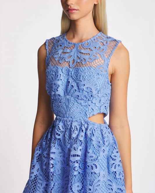 Self-Portrait - Lace Cut Out Midi Dress
