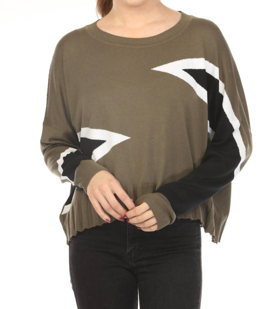 Planet By Lauren G. - Mini Triangle Crewneck Sweater