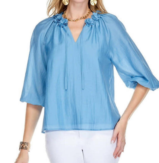 Jade - floral collar blouse