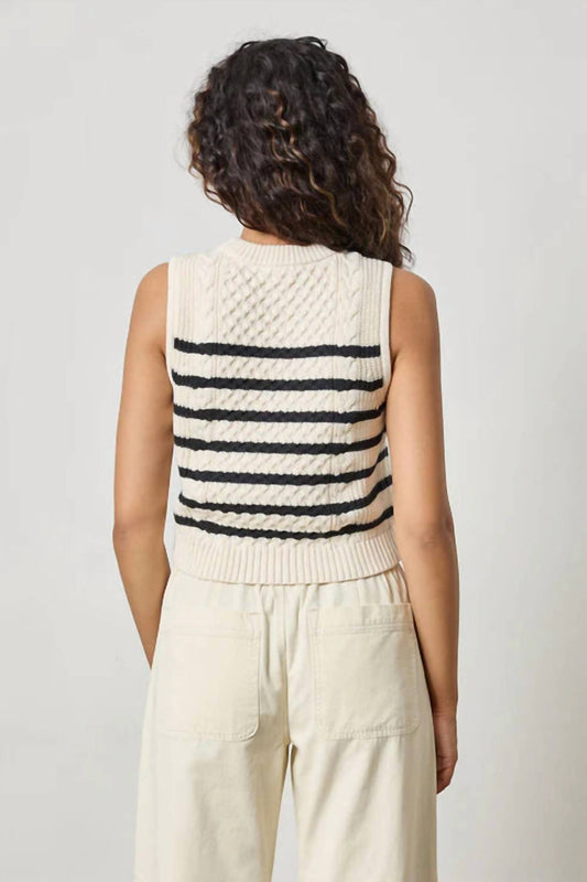 Lilla P - Cropped Cable Tank Sweater