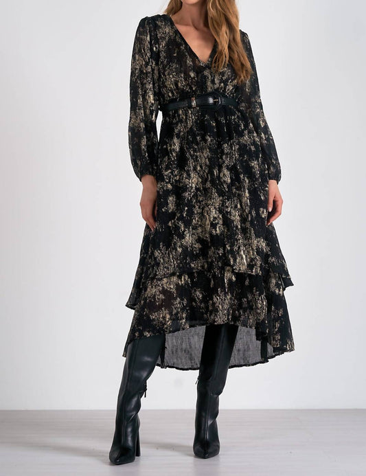 Elan - Shimmer Ruffle Dress