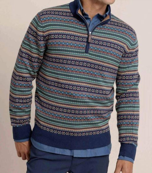 Southern Tide - Fair Isle Heather Quarter Zip Sweater
